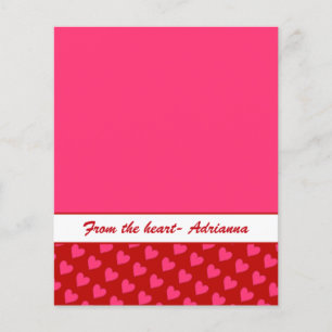 Corações cor-de-rosa no papel vermelho c/rosa 4,