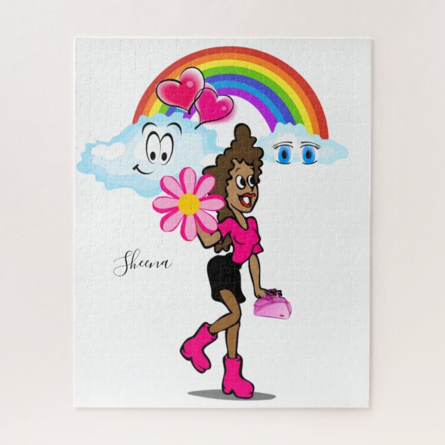 Corações cor-de-rosa quebra-cabeça (Vertical)