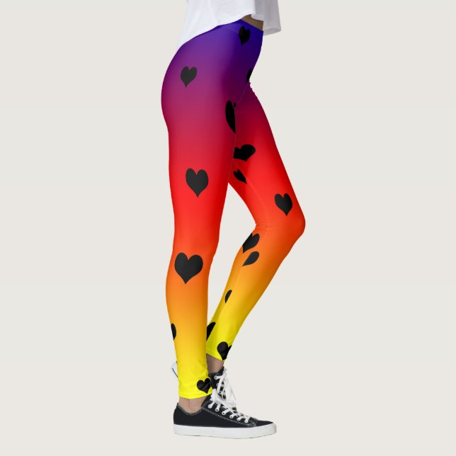 Corações de Amor Arco-Íris, Leggings Patternas Sen (Direita)