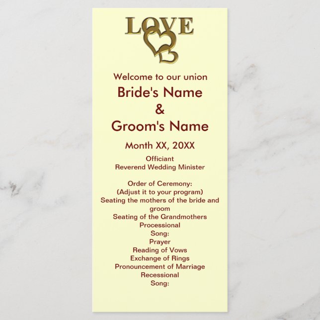 Corações de Amor e Cartão de Rack de Casamento de  (Frente)