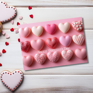 Corações de Chocolate Rosa Cartão do Dia dos Namor