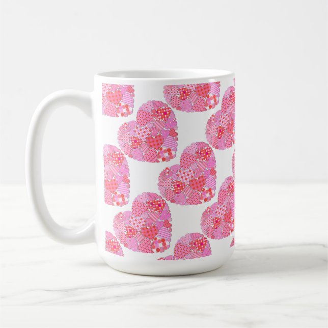 Corações de Coração Branco Xícara de Café (Esquerda)