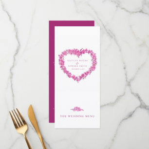 Corações de não-me-esqueças rosa branco menus de c