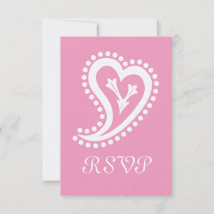 Corações de Paisley Doce na Placa RSVP Rosa Peta