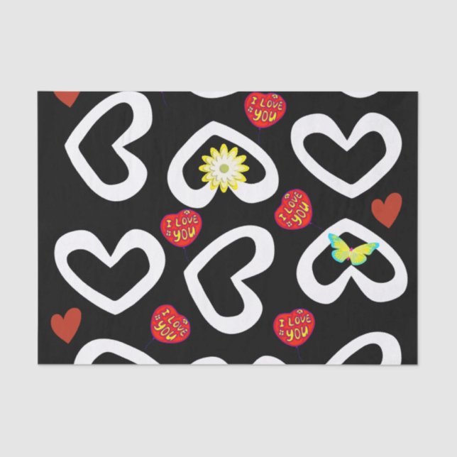 Corações de Papel Tecido do dia de os namorados (Frente )