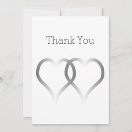 Corações de Prata de Cartões de agradecimentos de