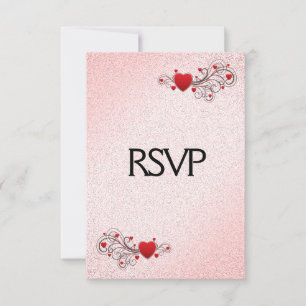 Corações de São Valentim RSVP com Escolha de Menu