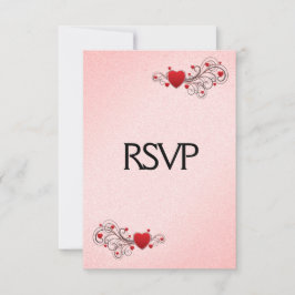 Corações de São Valentim RSVP com Escolha do Menu