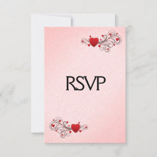 Corações de São Valentim RSVP com Escolha do Menu