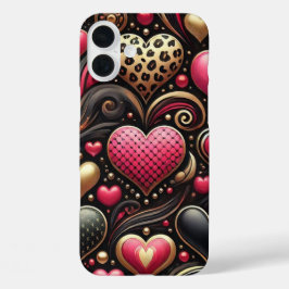 CORAÇÕES DE VALENTIM Dourado Preto Rosa Vermelho