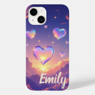 Corações de Vidro Céu Roxo Flutuante