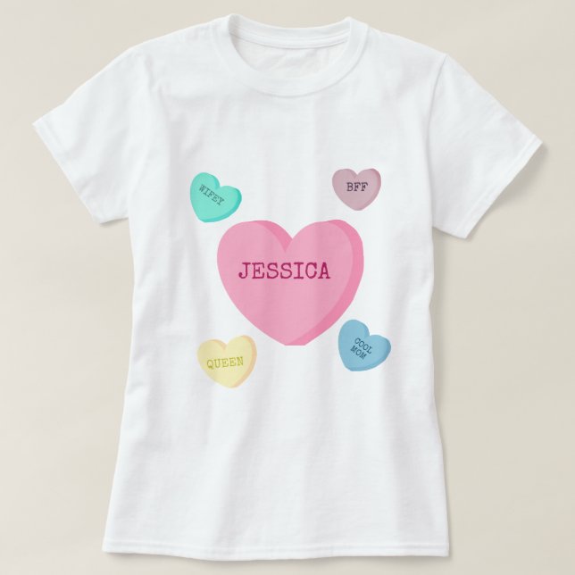 Corações Doces Personalizados Camisa Mãe e Esposa (Frente do Design)