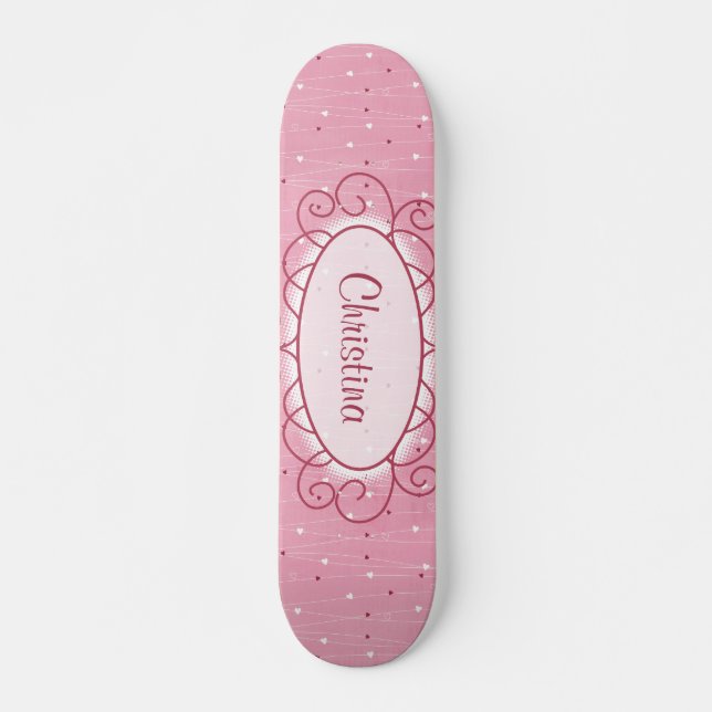 Corações e Amor Mini skate (Frente)