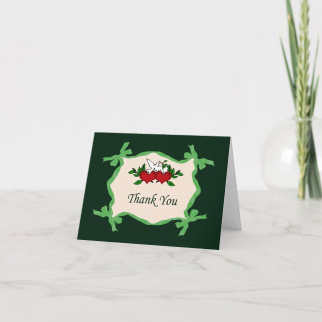 Corações E Cartões de agradecimentos De Portas (Frente)