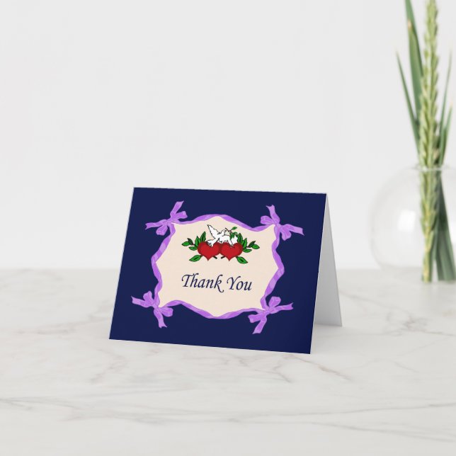 Corações E Cartões de agradecimentos De Portas (Frente)