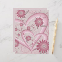 Corações e flores cor-de-Abstrato cor-de-rosa ador