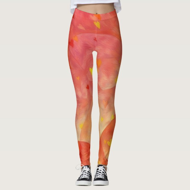 Corações e Leggings Artísticas de Amor (Frente)