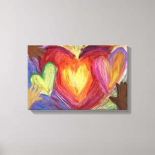 Corações e Mãos Diversidade de Pinturas Canvas