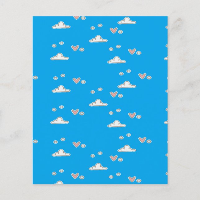Corações e nuvens em azul (Frente)