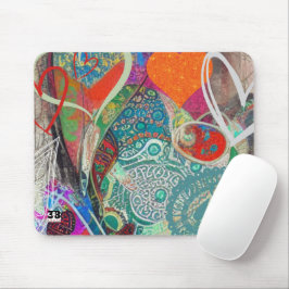 Corações e Paisley Mouse Pad