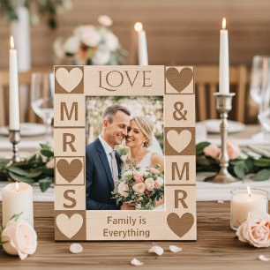 Corações Elegantes, Newlyweds Personalizados e Fam