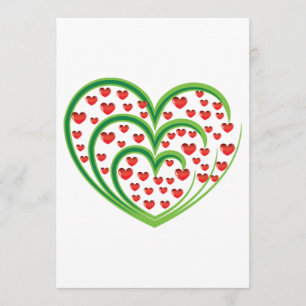 Corações em convites dos corações