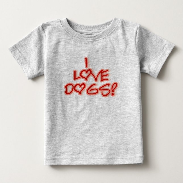 Corações eu amo o camiseta e os presentes dos cães (Frente)