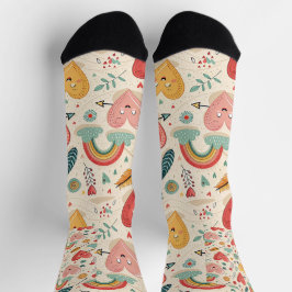 Corações Felizes - Padrão de Dia de os namorados W