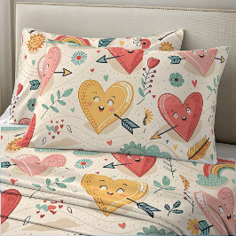 Corações Felizes - Padrão de Dia de os namorados W