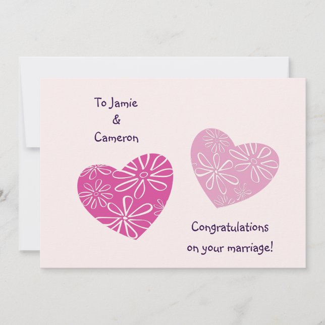 Corações Gêmeos Modernos Parabéns Pelo Seu Cartão  (Frente)