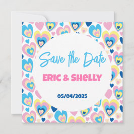 Corações lindos. Cartão de agradecimento simples