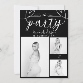 Corações Modernos Foto Preto e Branco Festa de Ani