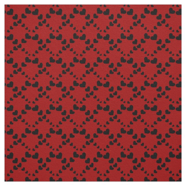 Corações Pretos no Tecido Vermelho (Modelo)