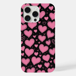 corações rosa giro iphone 15 pro max case