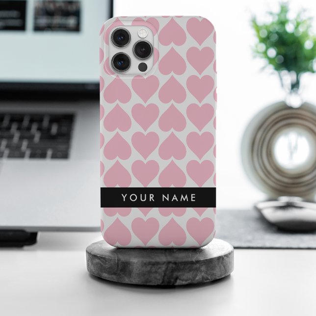Corações Rosa, Romântico, Seu Nome, Personalizar (Criador carregado)