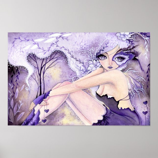 Corações Roxos - Impressão GRANDE (Frente)