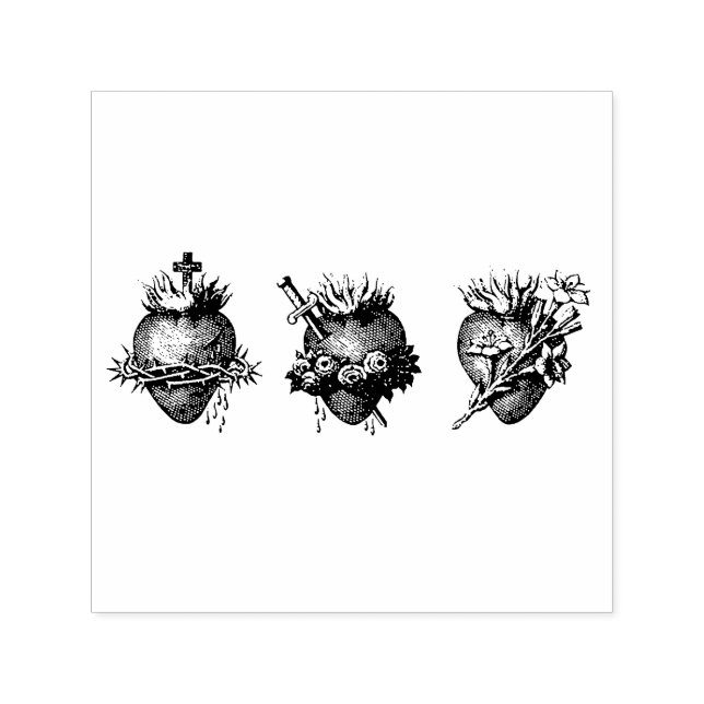 Corações Sagrados do Carimbo de Borracha da Sagrad (Design)