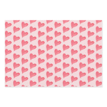 Corações vermelhos de aquarela, pontos cor-de-rosa