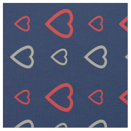 Corações Vermelhos de Cinza Bonita Padrão Tecido A