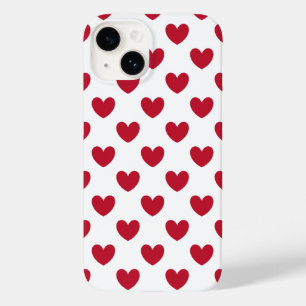 Corações vermelhos de polca na capas de iphone bra