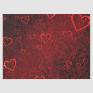 Corações Vermelhos Góticos - Papel de Tecido 20x30