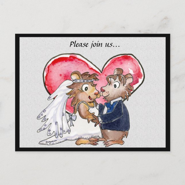 Corações Vermelhos Lindos Convites de Casamento de (Frente)