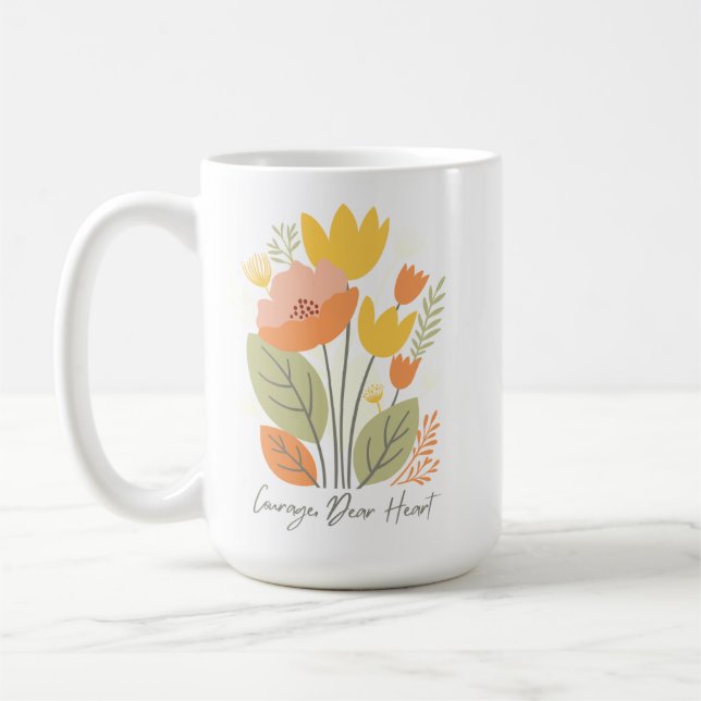 Coragem Caro Coração, Caneca Floral (Esquerda)