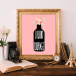 Coragem líquida, trocadilhos de vinho, Posters eng<br><div class="desc">Você conhece alguma história de excelente que começou com salada? Nem eu. Esta impressão faz um presente incrível para amantes de vinho.</div>
