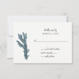 Corais Azuis Sob O Convite De Casamento Marítimo R