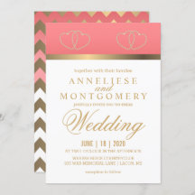 Corais e Corações Dourados - Convite