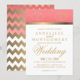 Corais e Corações Dourados - Convite