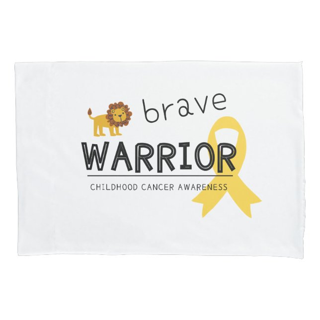 corajoso cancer de infância guerreiro Pillowcase (Frente)