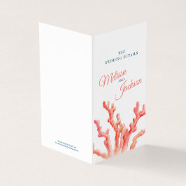 Coral aquarela mapa do casamento detalhes do coral