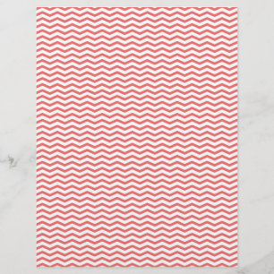 Coral Chevron/Zig Zag - Papel Scrapbook